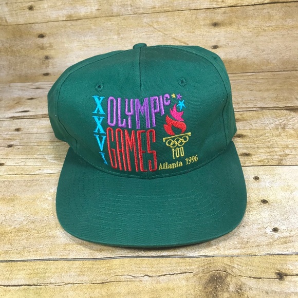 Hanes Other - Vintage olympics SnapBack hat 1996 atl. Green